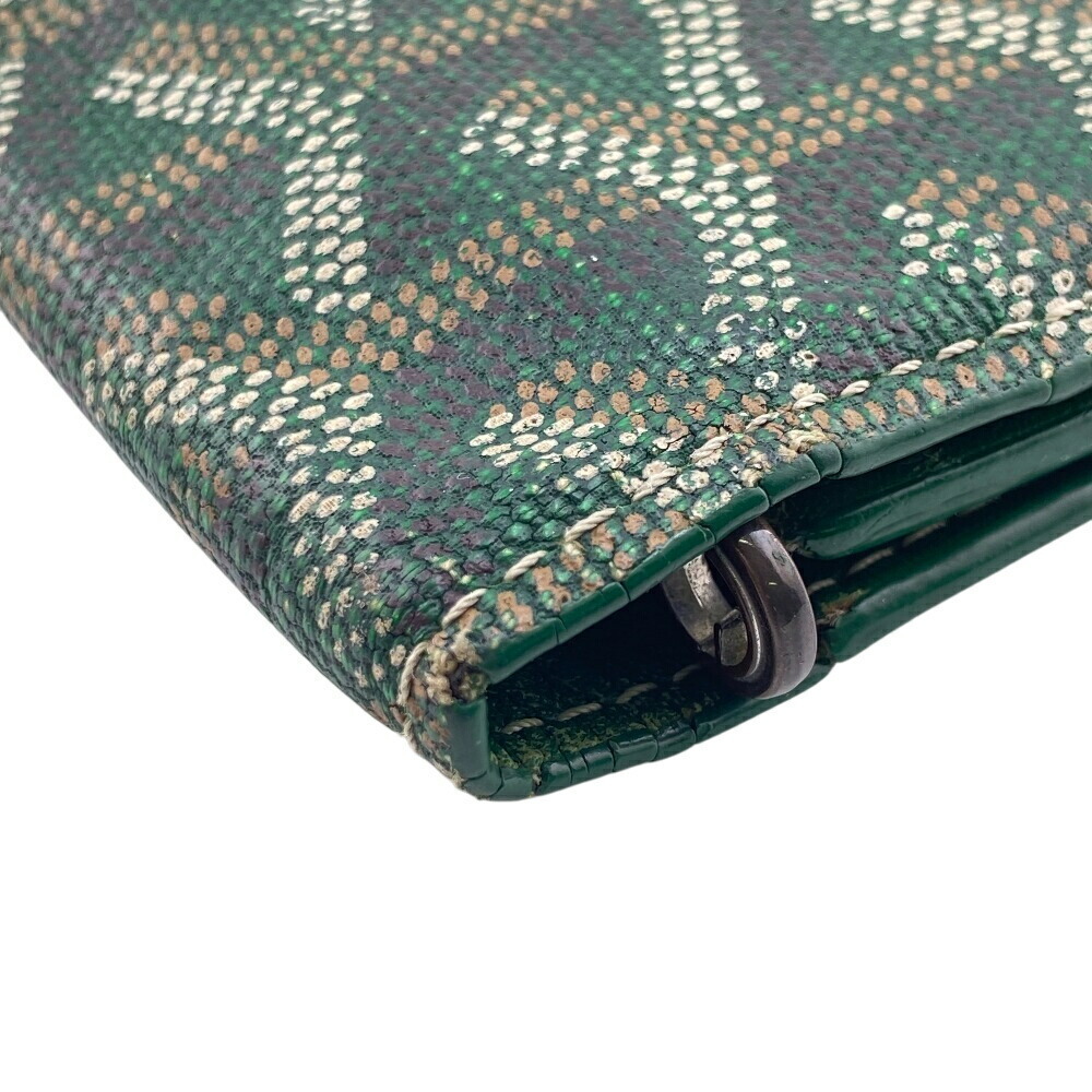 GOYARD Grenelle Herringbone Long Wallet Card Slots Coin Green - Picture 3 of 8